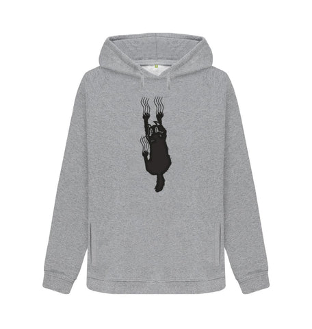 Light Heather Hang In There Cat Women's Pullover Hoody