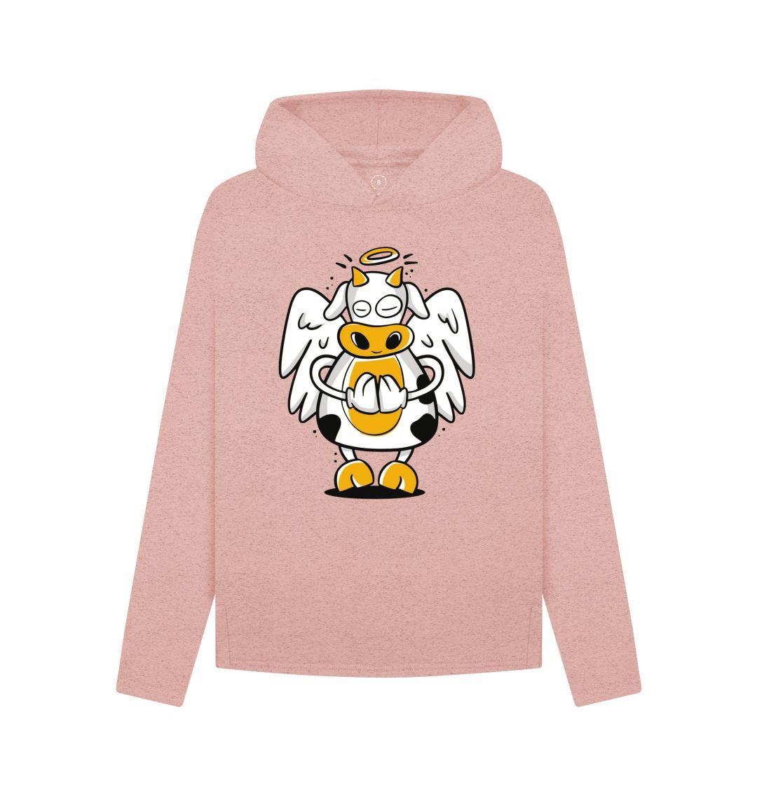Sunset Pink Angelic Cow Women's Remill Relaxed Fit Hoodie