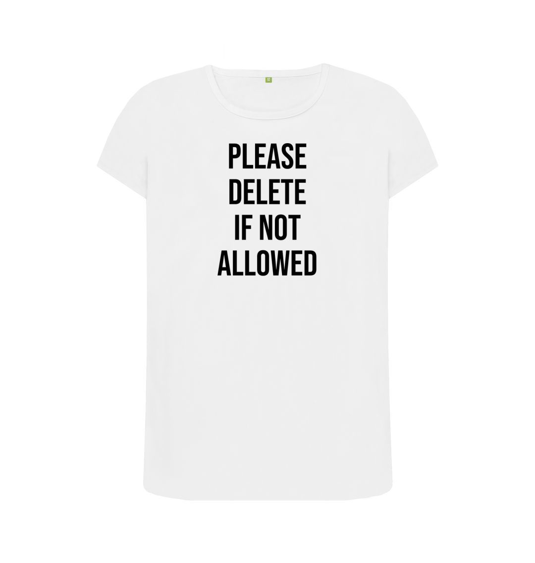 White Please Delete Women's Crew Neck T-Shirt