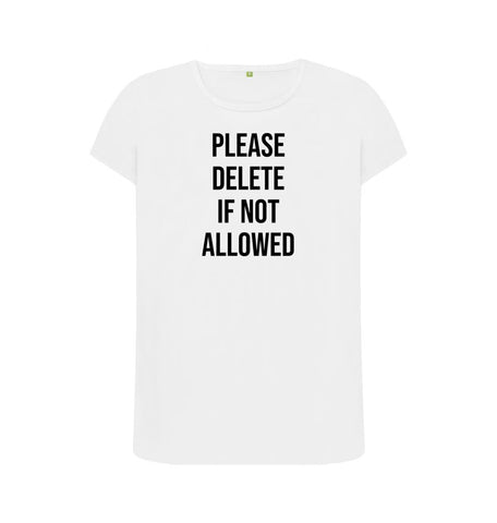 White Please Delete Women's Crew Neck T-Shirt