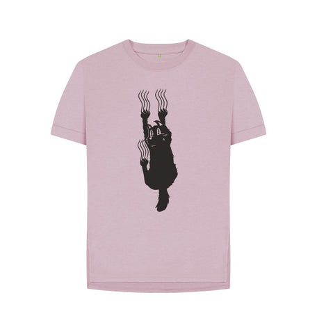 Mauve Hang In There Cat Women's Relaxed Fit Tee