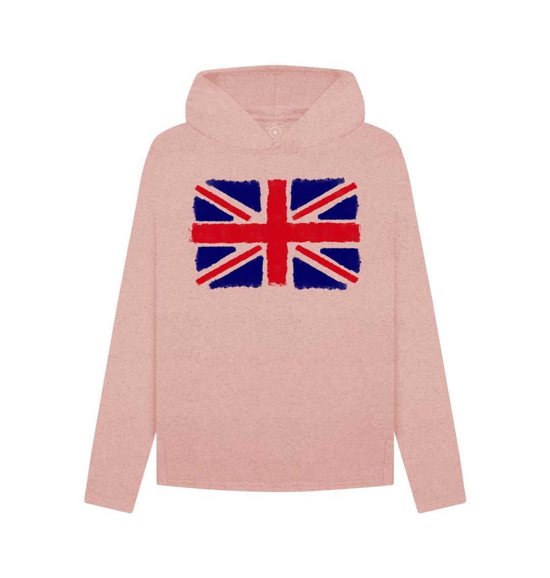 Sunset Pink Union Jack Women's Remill Relaxed Fit Hoodie