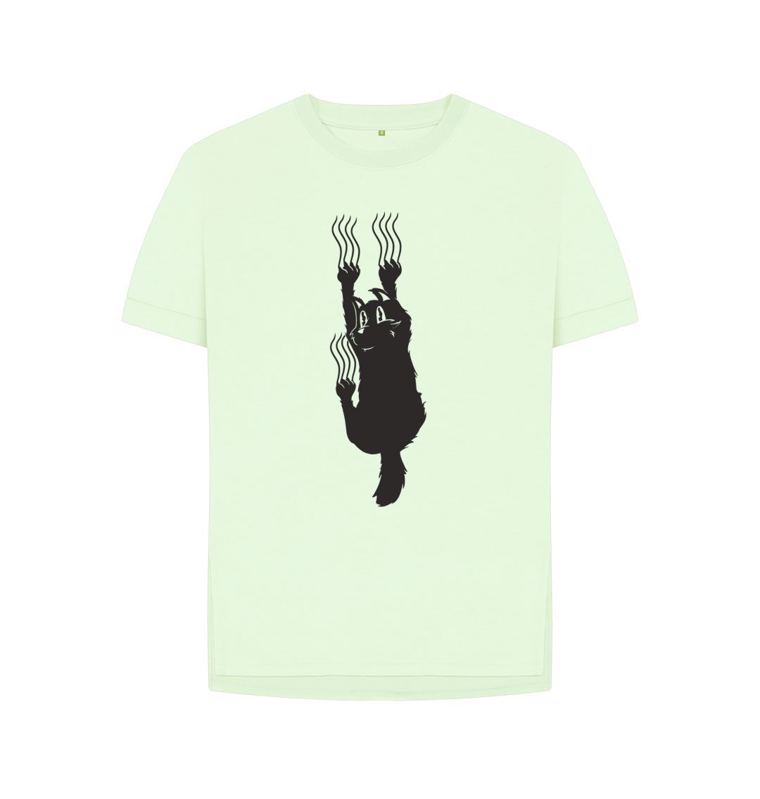 Pastel Green Hang In There Cat Women's Relaxed Fit Tee