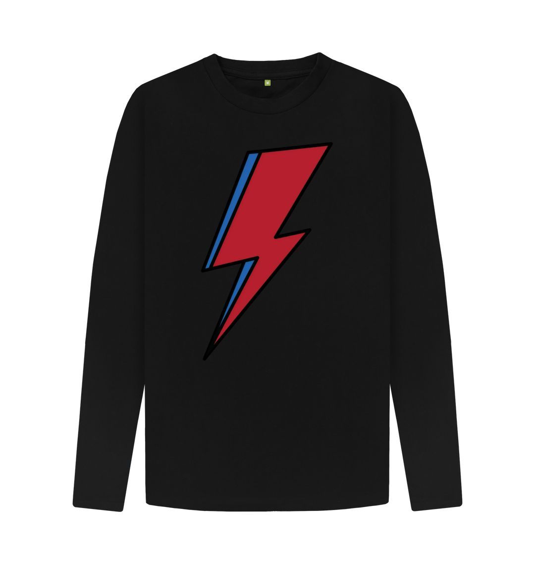 Black Lightning Bolt Men's Long Sleeve T-Shirt