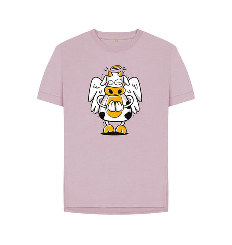 Mauve Angelic Cow Women's Relaxed Fit Tee