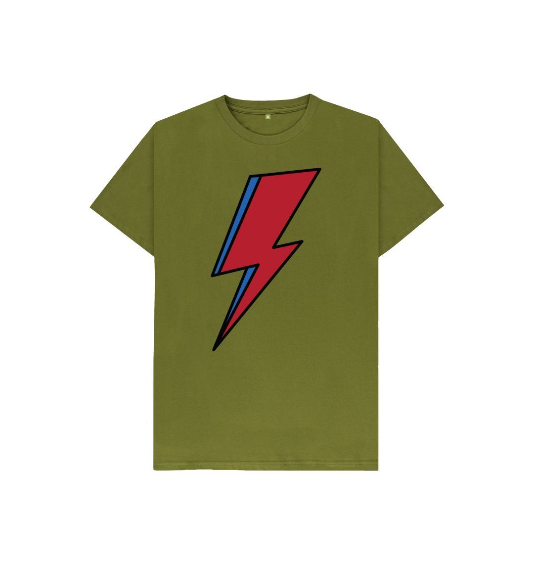 Moss Green Lightning Bolt Kids T-Shirt