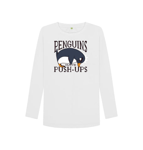White Penguins Hate Push-Ups Women's Long Sleeve T-Shirt