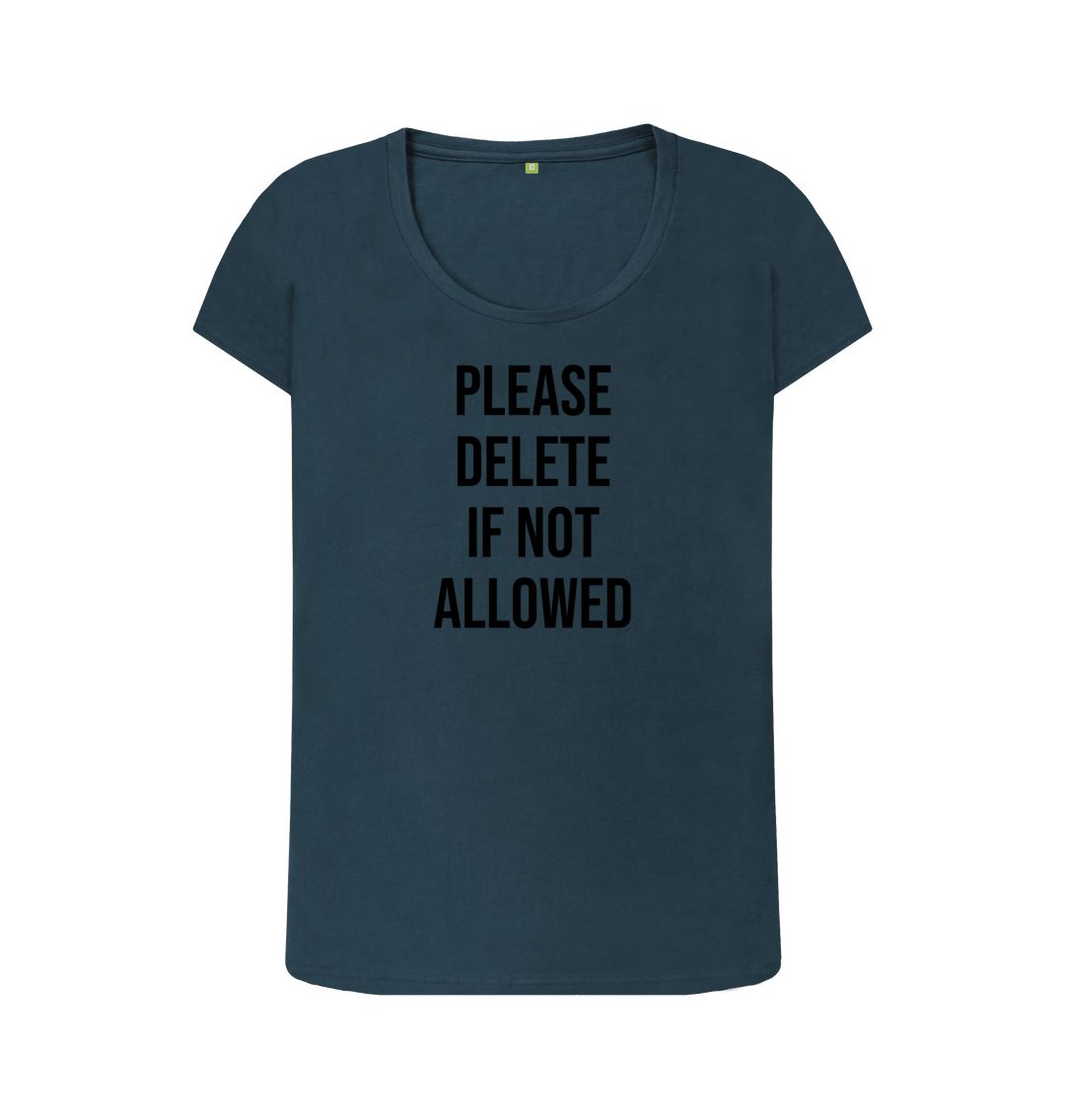 Denim Blue Please Delete Women's Scoop Neck T-Shirt