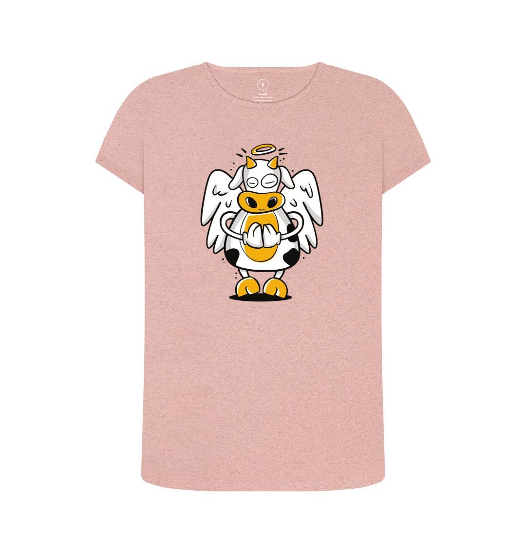 Sunset Pink Angelic Cow Women's Remill T-Shirt