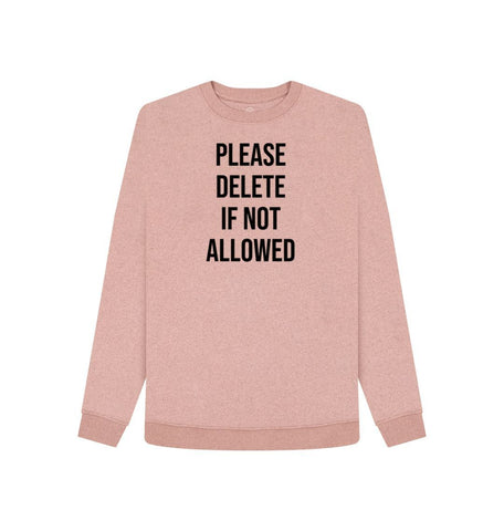 Sunset Pink Please Delete Women's Remill Sweater