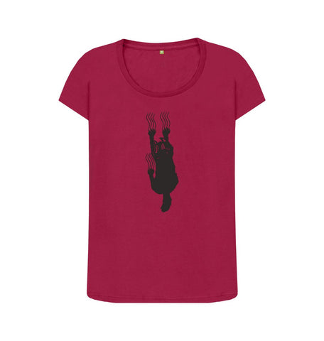 Cherry Hang In There Cat Women's Scoop Neck T-Shirt