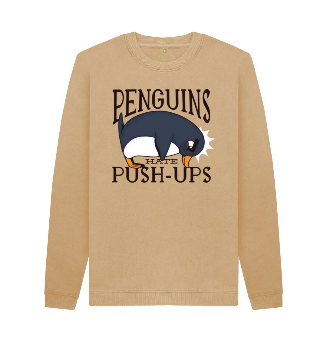 Sand Penguins Hate Push-Ups Men's Crew Neck Sweater