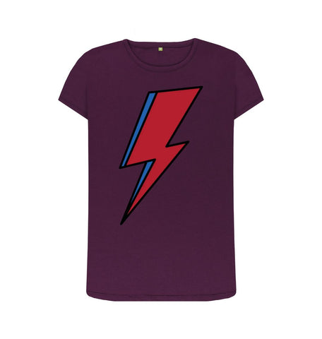 Purple Lightning Bolt Women's Crew Neck T-Shirt