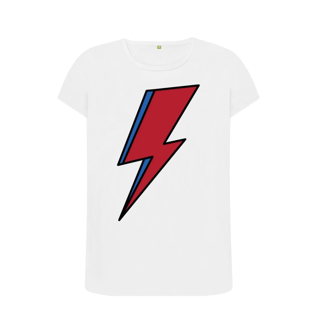 White Lightning Bolt Women's Crew Neck T-Shirt