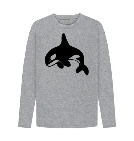 Athletic Grey Orca Men's Long Sleeve T-Shirt