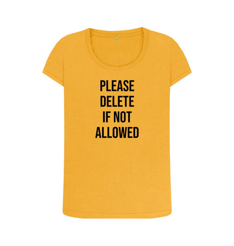 Mustard Please Delete Women's Scoop Neck T-Shirt