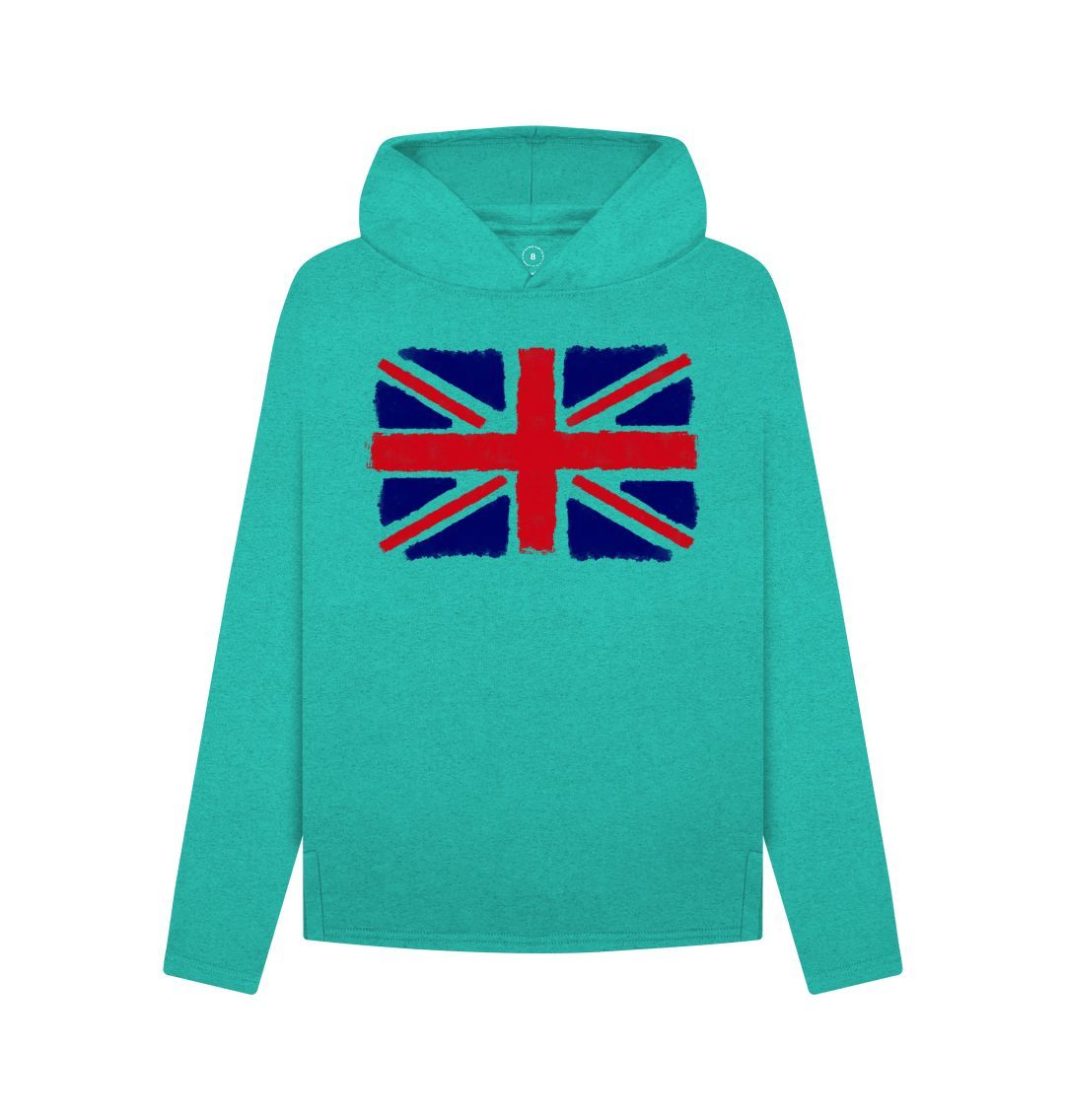 Seagrass Green Union Jack Women's Remill Relaxed Fit Hoodie