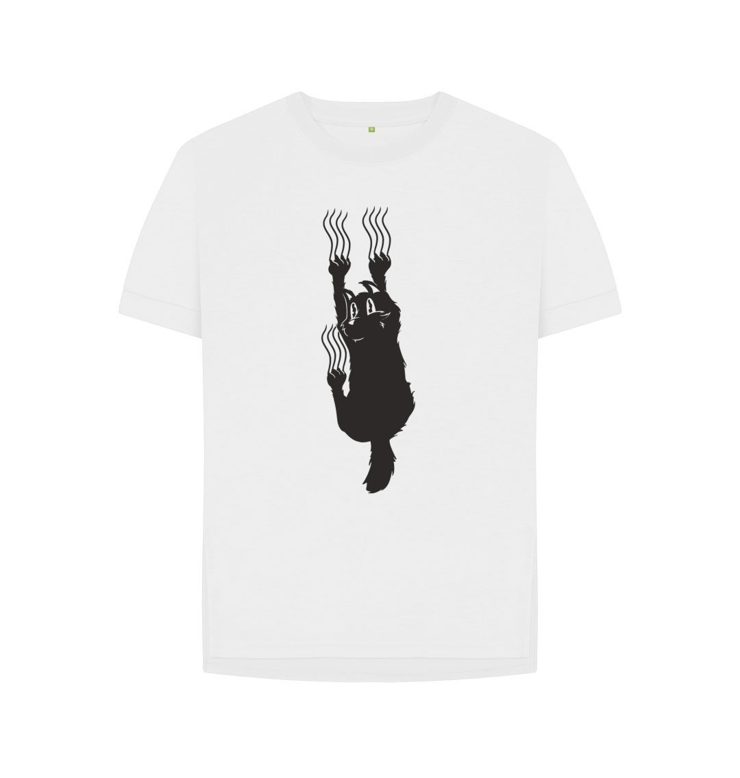 White Hang In There Cat Women's Relaxed Fit Tee