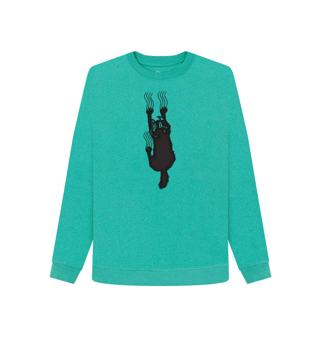 Seagrass Green Hang In There Cat Women's Remill Sweater