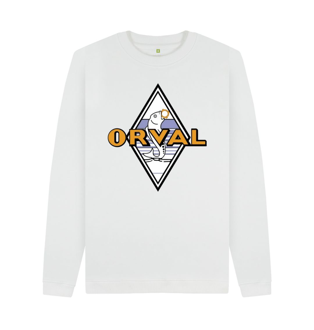 White Orval Men's Crew Neck Sweater