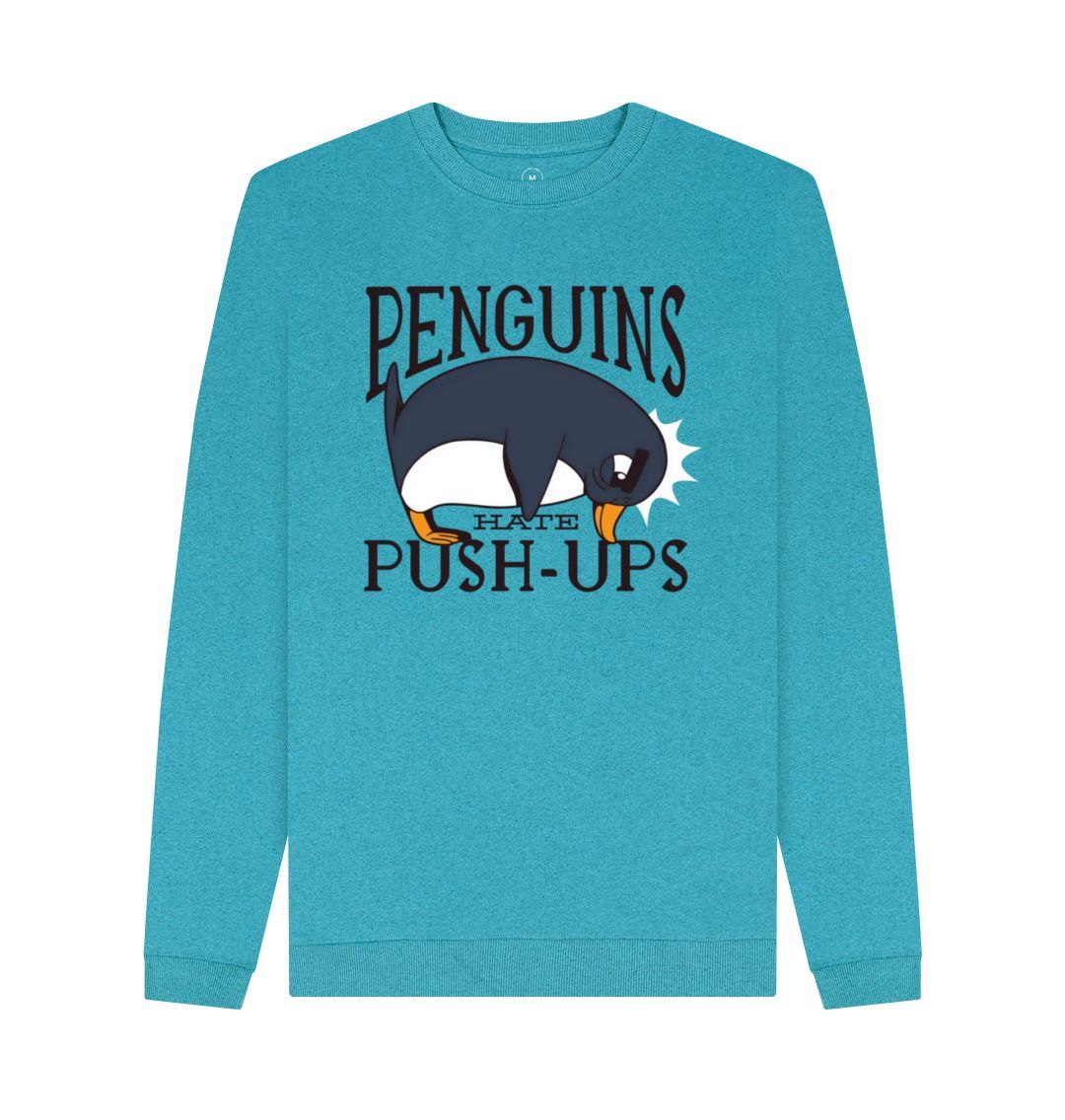 Ocean Blue Penguins Hate Push-Ups Men's Remill Sweater