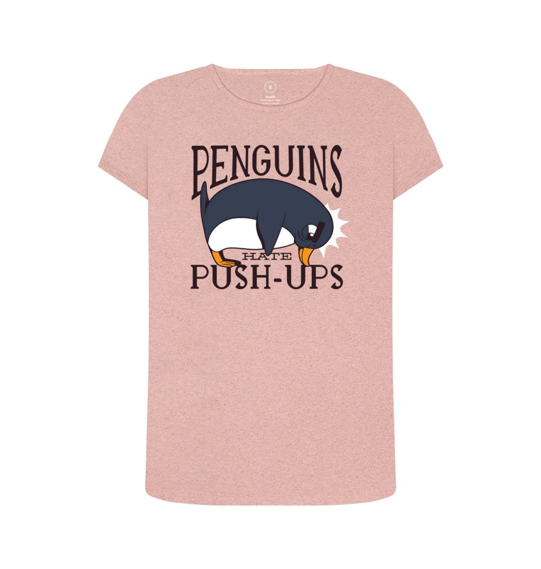 Sunset Pink Penguins Hate Push-Ups Women's Remill T-Shirt