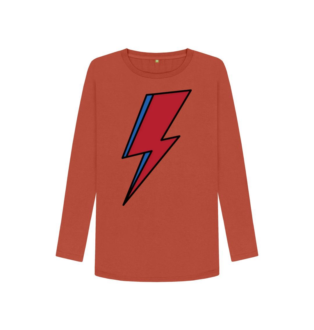 Rust Lightning Bolt Women's Long Sleeve T-Shirt