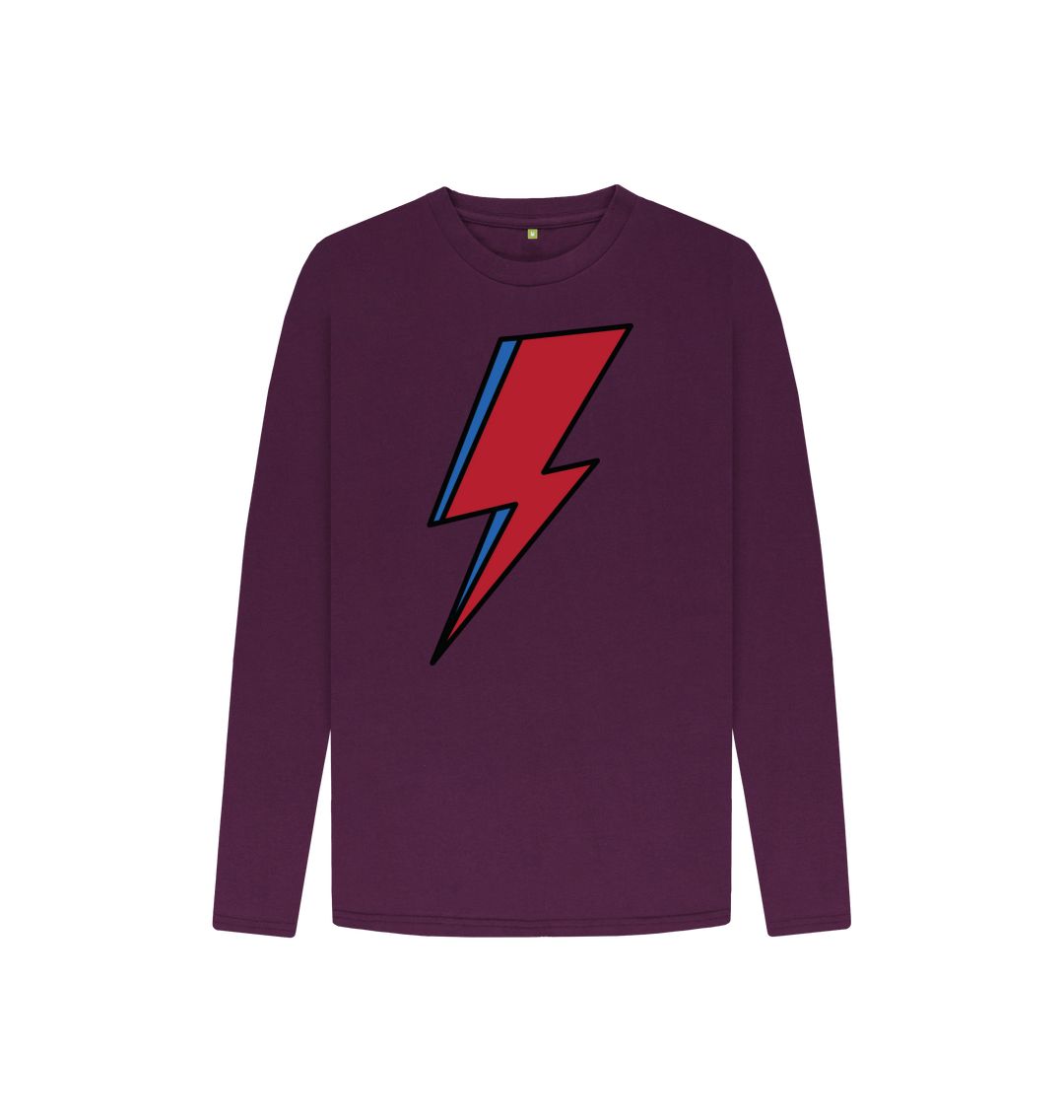 Purple Lightning Bolt Kids Long Sleeve T-Shirt