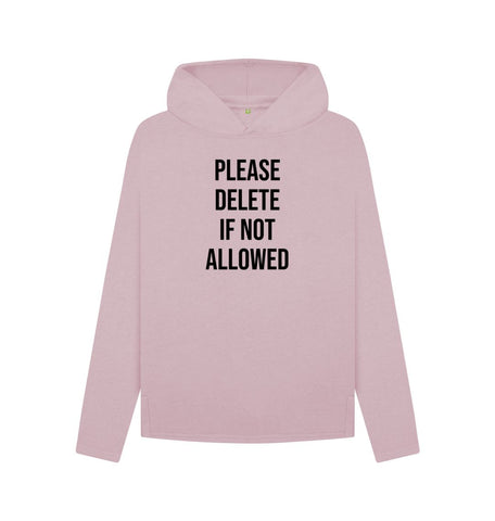 Mauve Please Delete Women's Relaxed Fit Hoodie