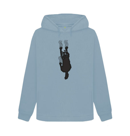 Stone Blue Hang In There Cat Women's Pullover Hoody