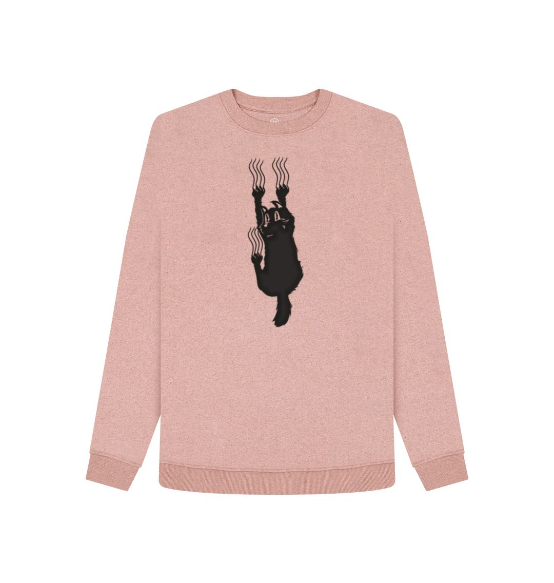 Sunset Pink Hang In There Cat Women's Remill Sweater