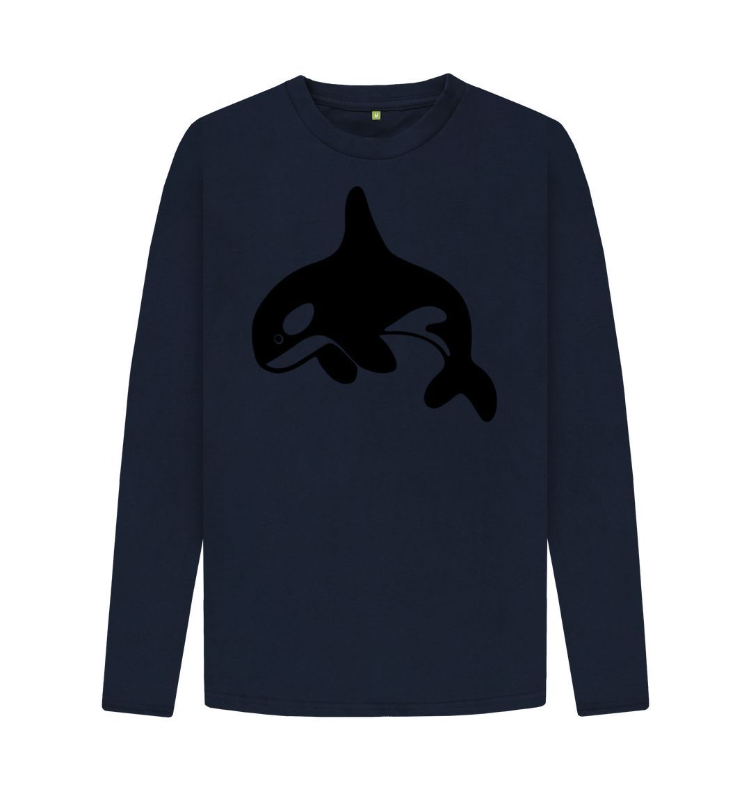 Navy Blue Orca Men's Long Sleeve T-Shirt