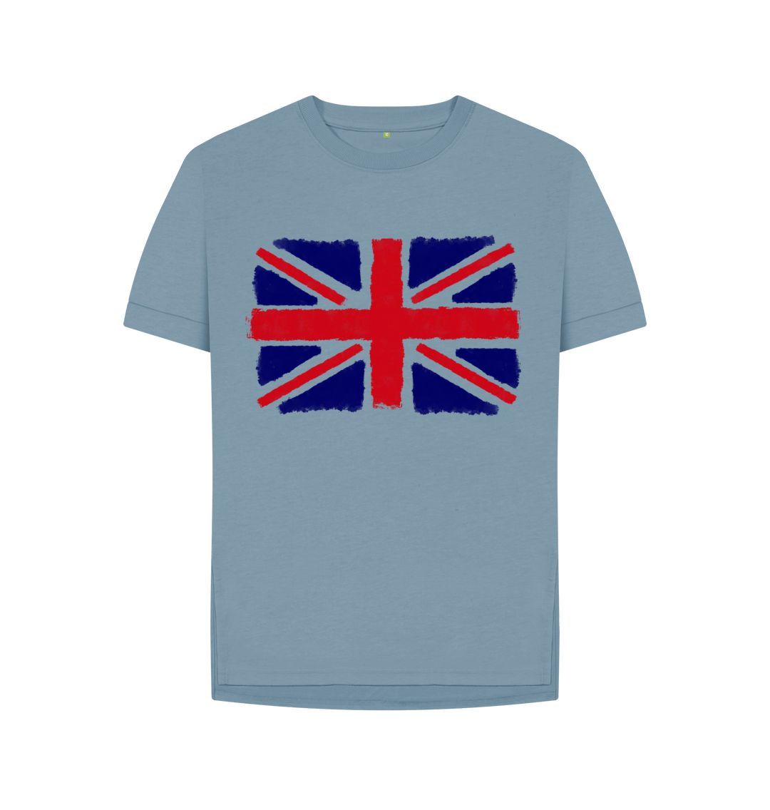 Stone Blue Union Jack Women's Relaxed Fit Tee