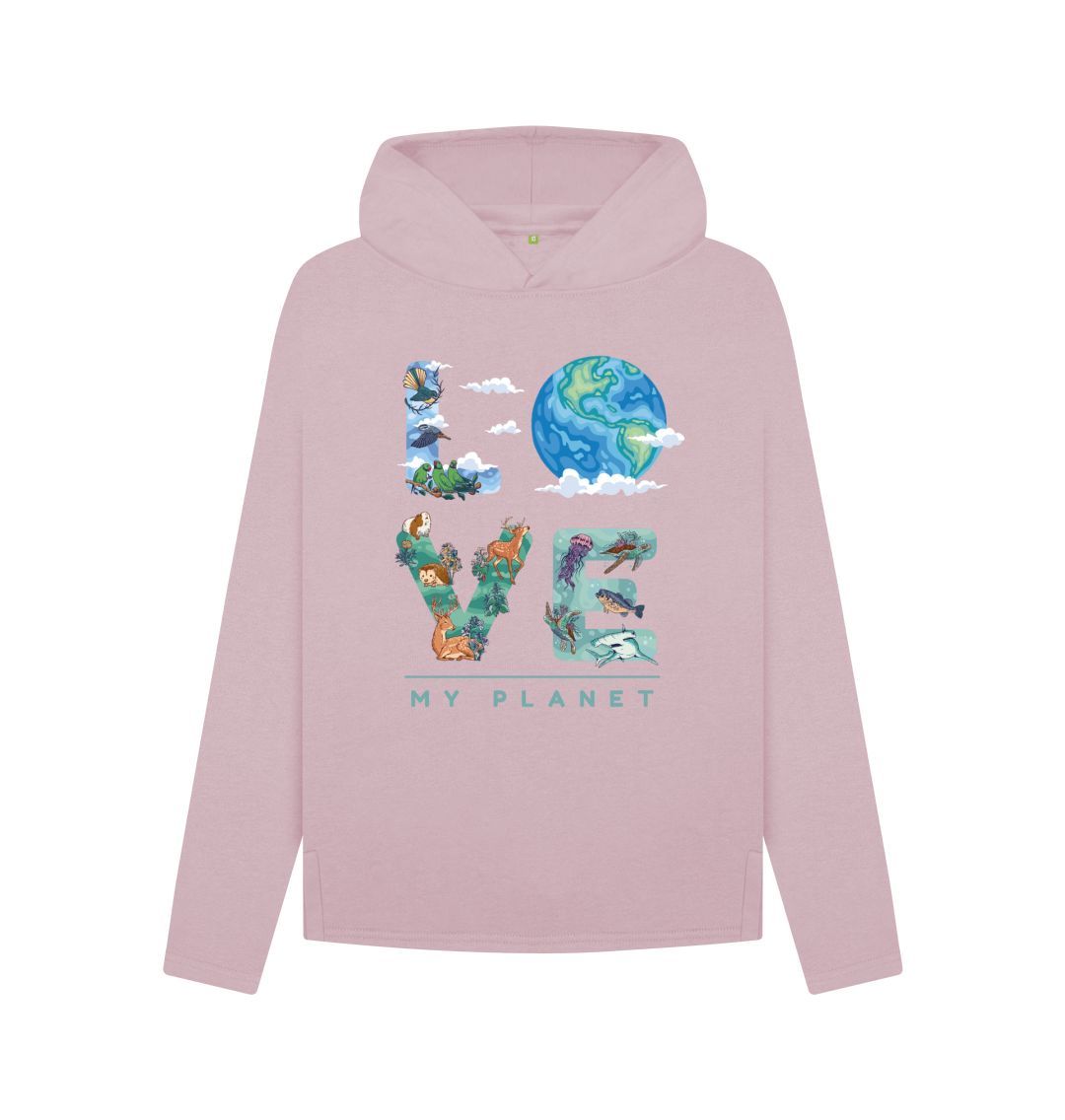 Mauve Love My Planet Women's Relaxed Fit Hoodie