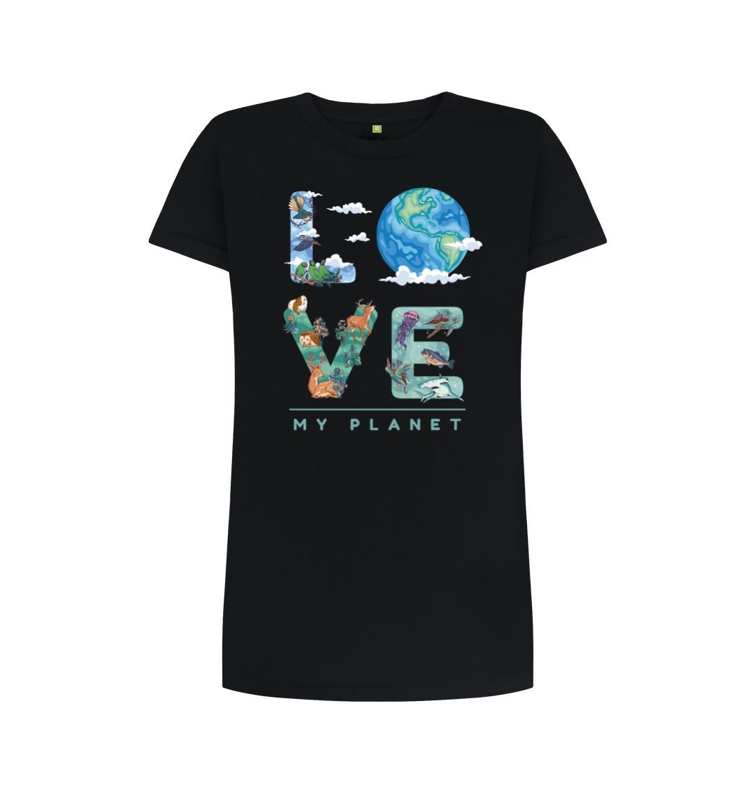 Black Love My Planet Women's T-shirt Dress