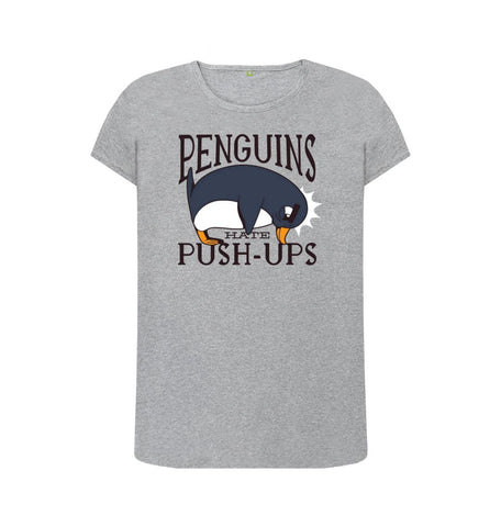 Athletic Grey Penguins Hate Push-Ups Women's Crew Neck T-Shirt