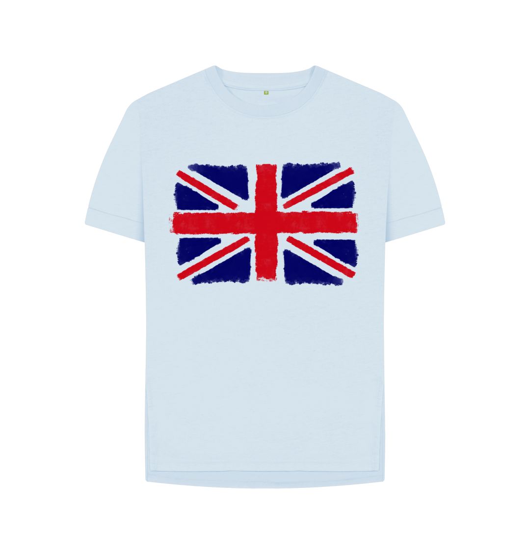 Sky Blue Union Jack Women's Relaxed Fit Tee