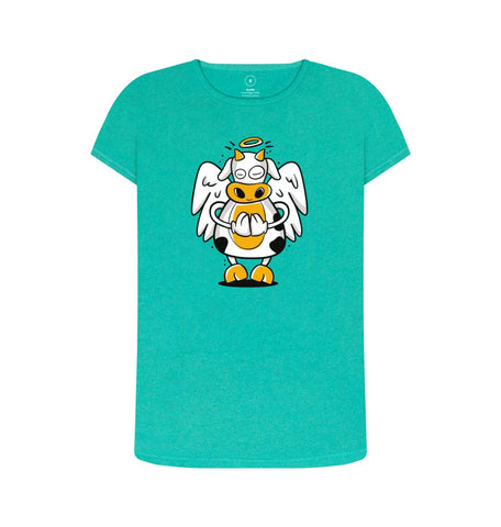 Seagrass Green Angelic Cow Women's Remill T-Shirt