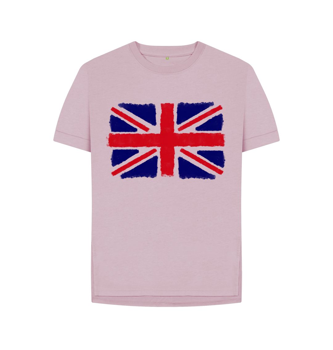 Mauve Union Jack Women's Relaxed Fit Tee