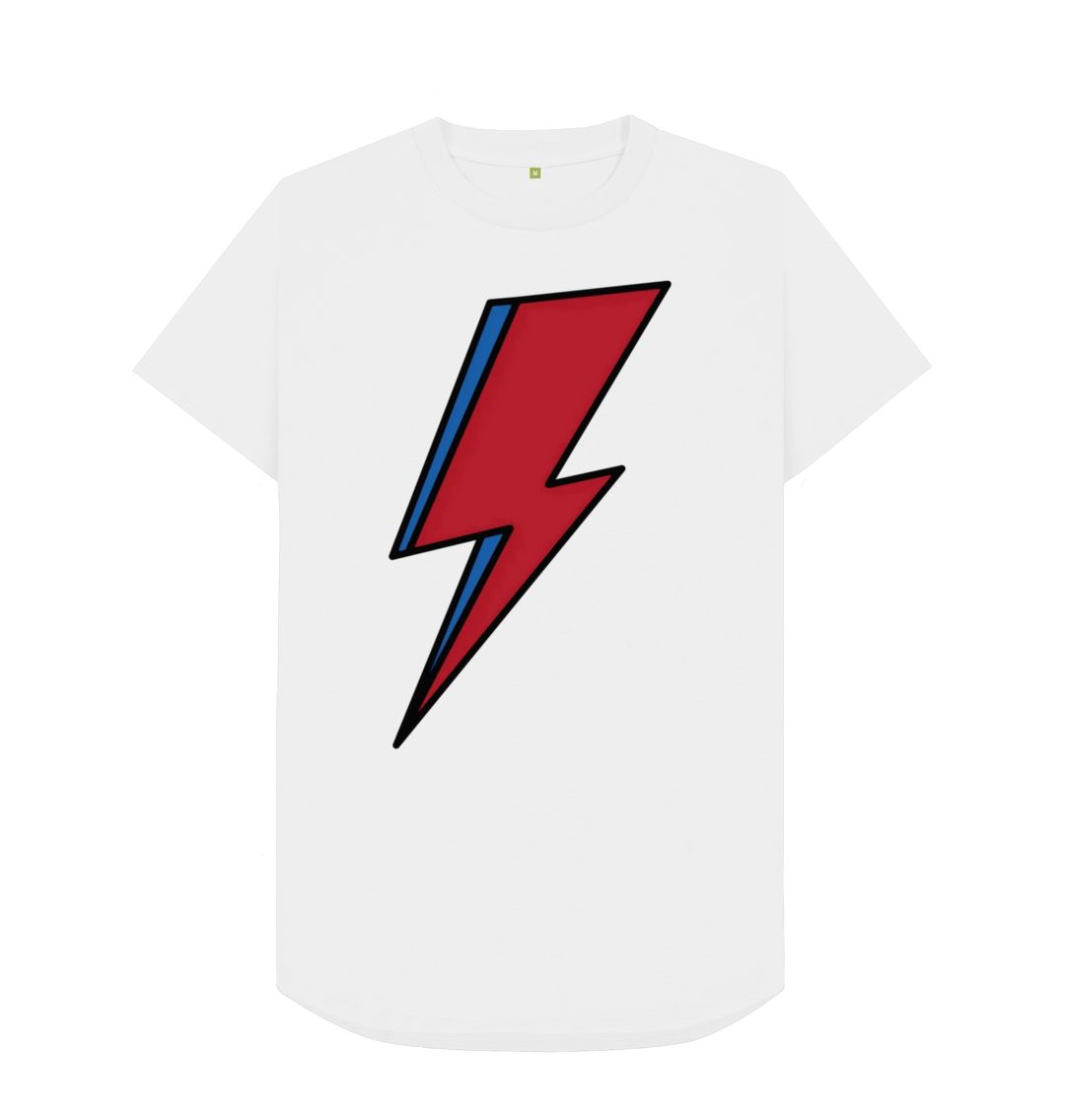 White Lightning Bolt Men's Longline T-Shirt