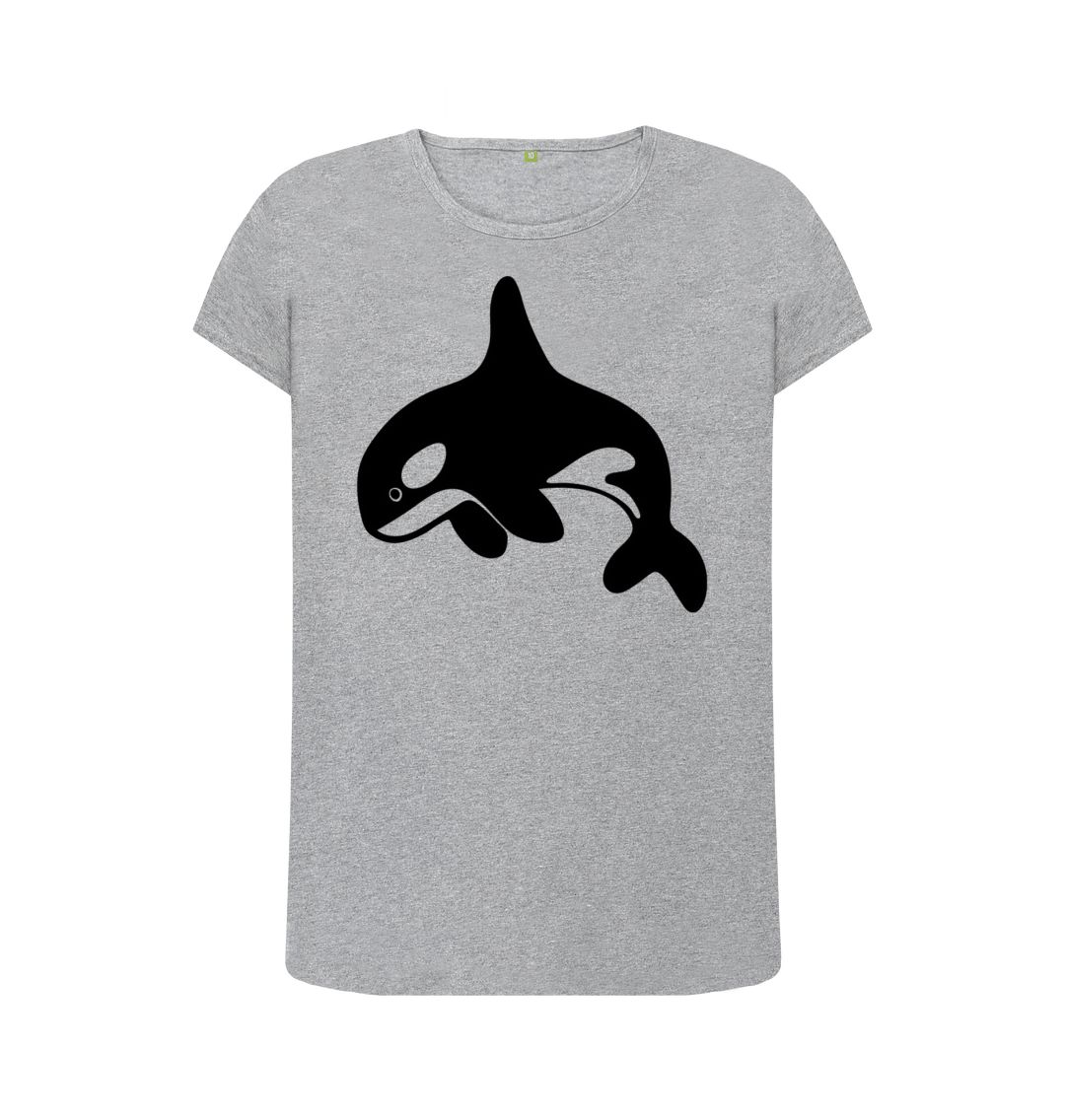 Athletic Grey Orca Women's Crew Neck T-Shirt