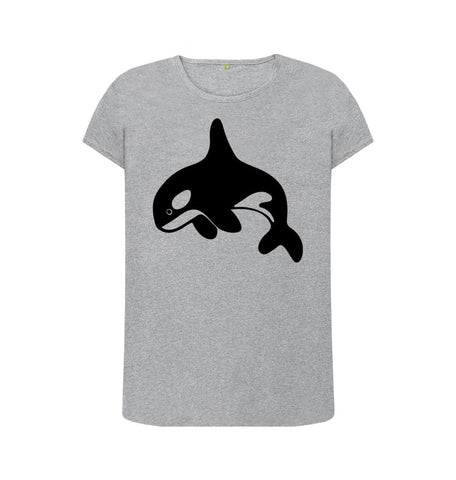 Athletic Grey Orca Women's Crew Neck T-Shirt