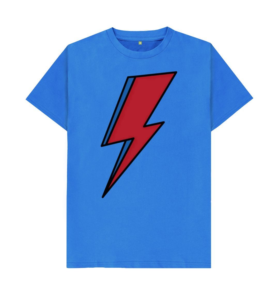 Bright Blue Lightning Bolt Men's T-Shirt