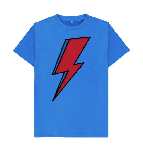 Bright Blue Lightning Bolt Men's T-Shirt