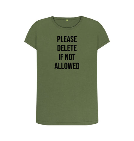 Khaki Please Delete Women's Crew Neck T-Shirt