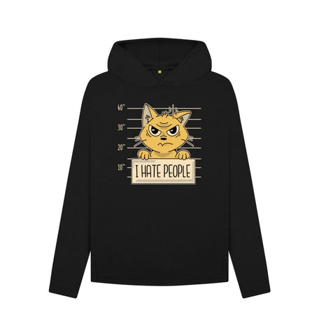 Black I Hate People Women's Relaxed Fit Hoodie