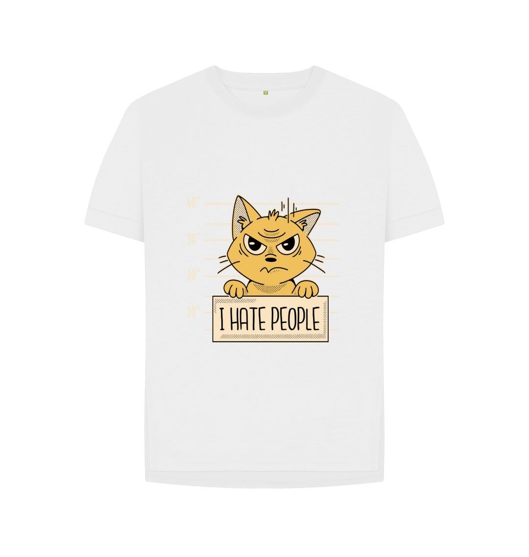 White I Hate People Women's Relaxed Fit Tee