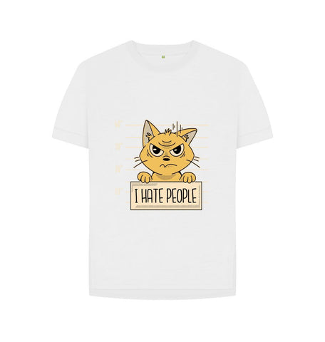 White I Hate People Women's Relaxed Fit Tee