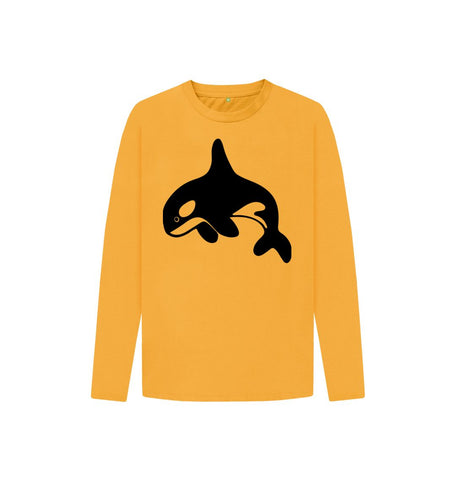 Mustard Orca Kids Long Sleeve T-Shirt