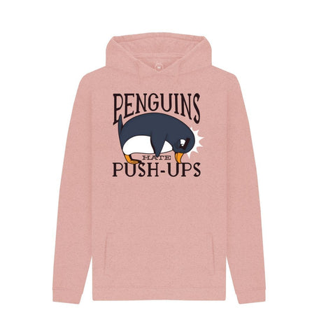 Sunset Pink Penguins Hate Push-Ups Men's Remill Hoodie